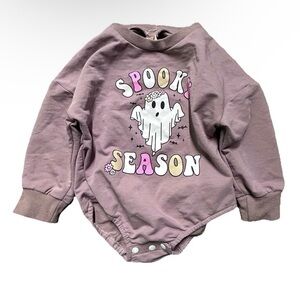 Baby Girl Purple Sweatshirt Bodysuit Spooky Season Ghost Size 6-12 Months